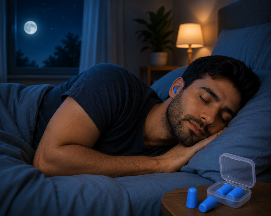 peaceful night with sleeping ear plugs